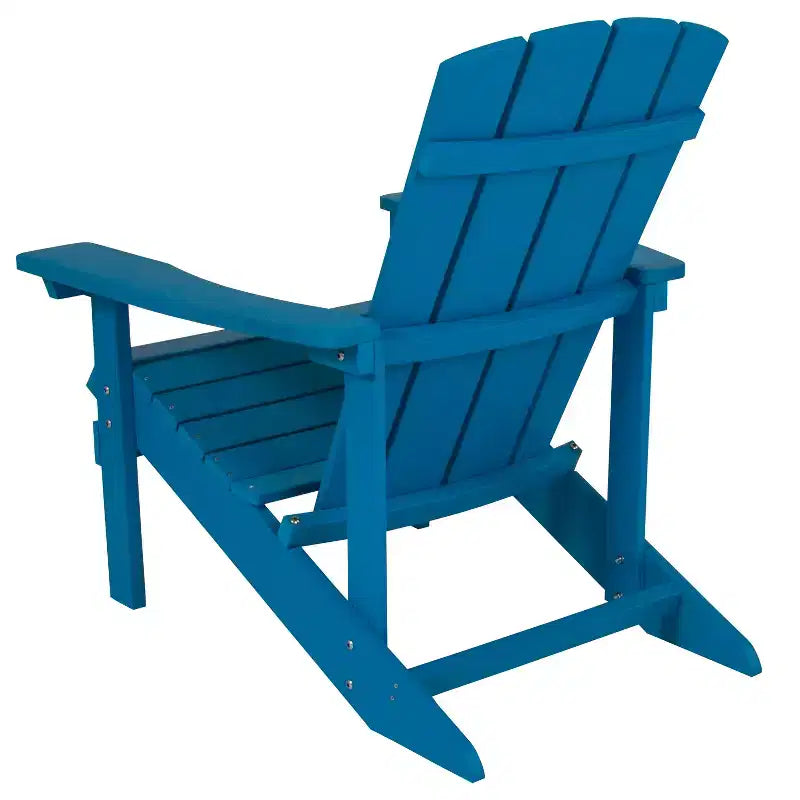 Merrick Lane Set of 2 Adirondack Patio Chairs With Vertical Lattice Back And Weather Resistant Frame