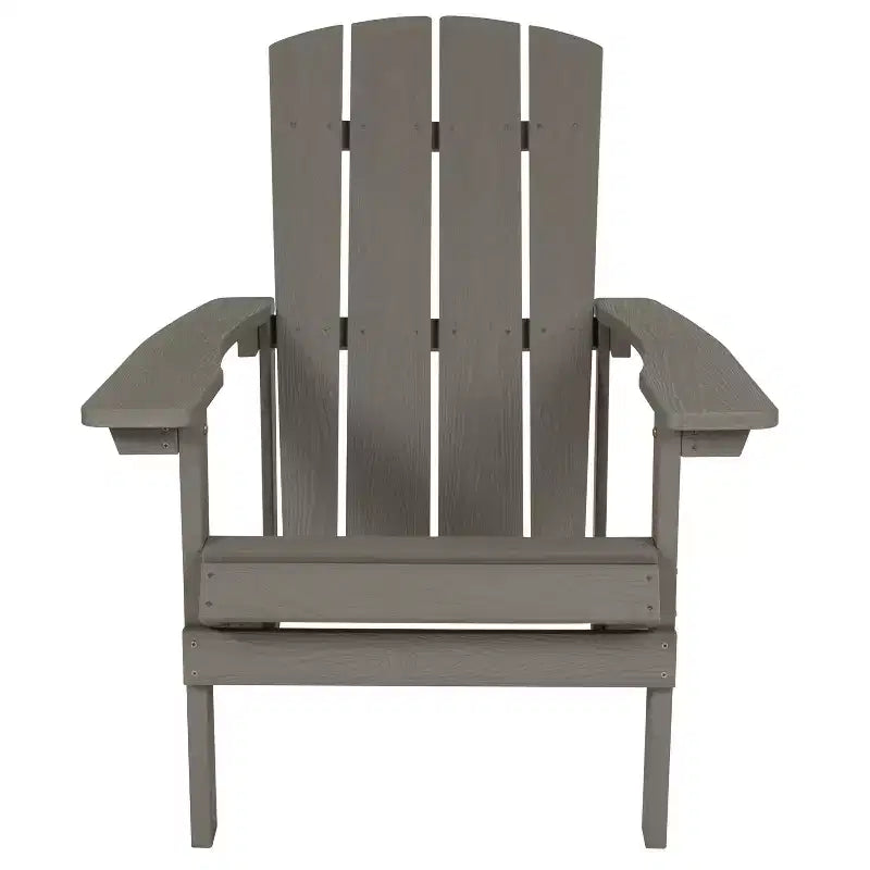 Merrick Lane Set of 2 Adirondack Patio Chairs With Vertical Lattice Back And Weather Resistant Frame