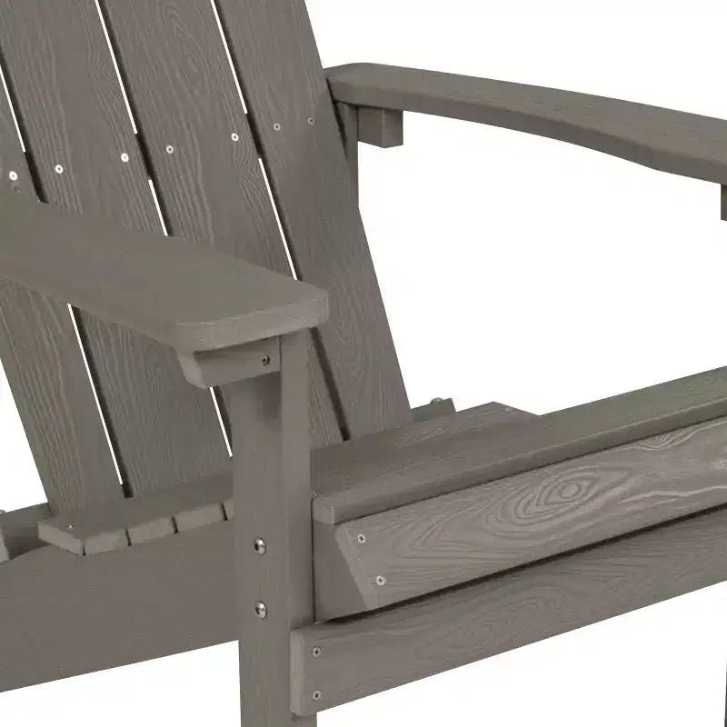 Merrick Lane Set of 2 Adirondack Patio Chairs With Vertical Lattice Back And Weather Resistant Frame