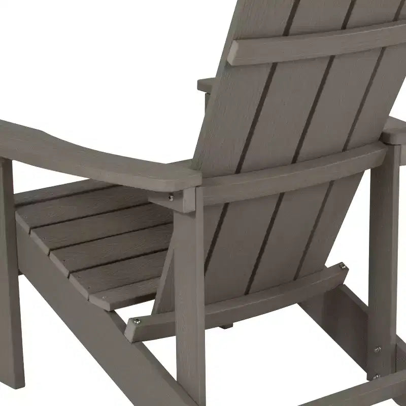 Merrick Lane Set of 2 Adirondack Patio Chairs With Vertical Lattice Back And Weather Resistant Frame