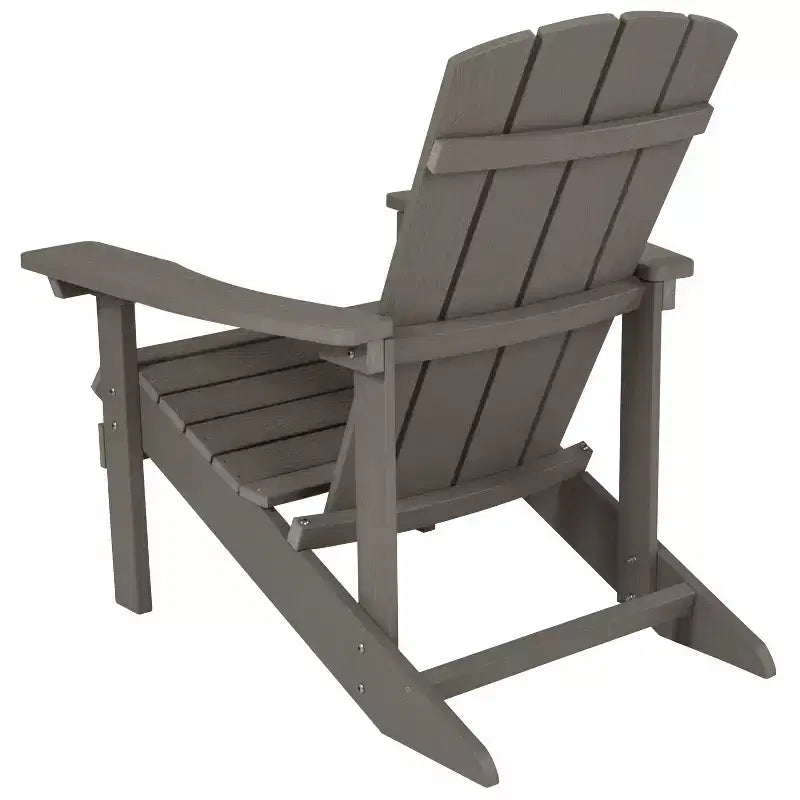 Merrick Lane Set of 2 Adirondack Patio Chairs With Vertical Lattice Back And Weather Resistant Frame