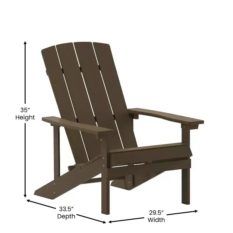 Merrick Lane Set of 2 Adirondack Patio Chairs With Vertical Lattice Back And Weather Resistant Frame