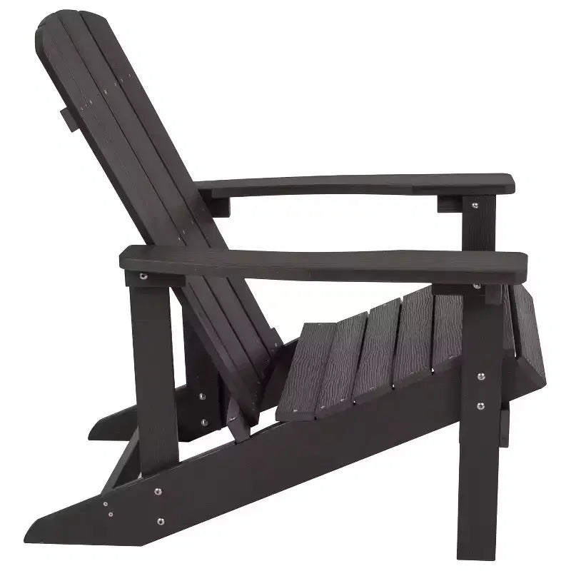 Merrick Lane Set of 2 Adirondack Patio Chairs With Vertical Lattice Back And Weather Resistant Frame