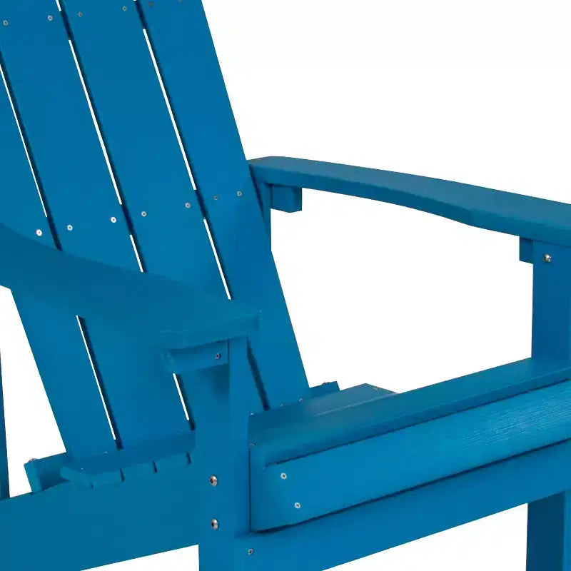 Merrick Lane Set of 2 Adirondack Patio Chairs With Vertical Lattice Back And Weather Resistant Frame