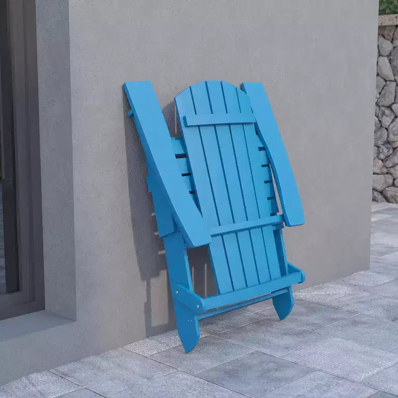Flash Furniture Set of 4 Charlestown All-Weather Poly Resin Folding Adirondack Chair