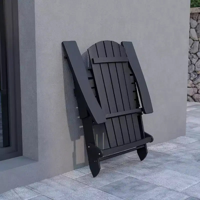 Flash Furniture Set of 4 Charlestown All-Weather Poly Resin Folding Adirondack Chair