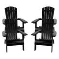 Flash Furniture Set of 4 Charlestown All-Weather Poly Resin Folding Adirondack Chair