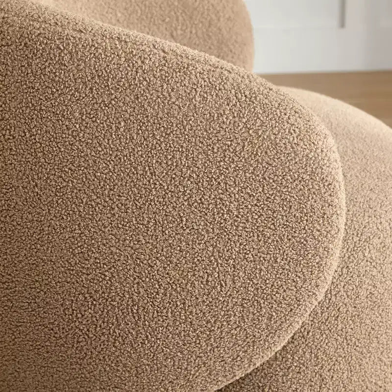 Spruce&Spring Upholstered Swivel Accent Barrel Chair with Wood Base
