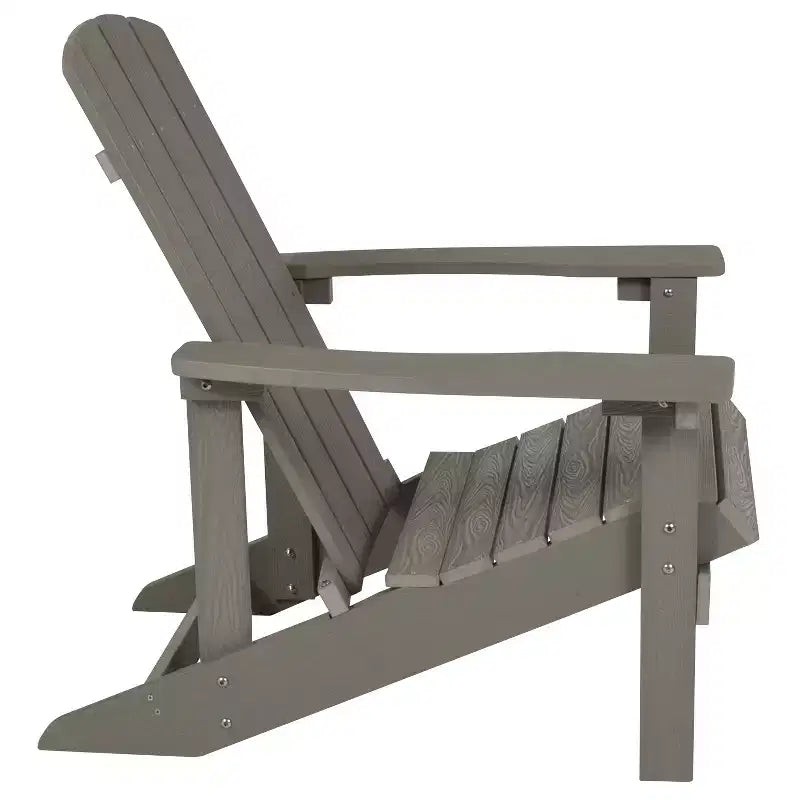 Lot de 2 chaises Adirondack Flash Furniture Charlestown en polyrésine résistante aux intempéries avec table d'appoint