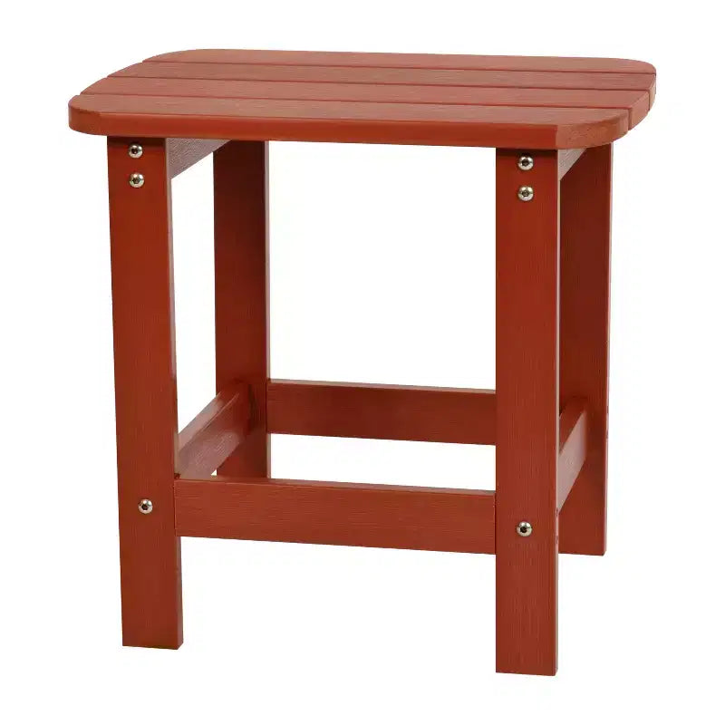 Lot de 2 chaises Adirondack Flash Furniture Charlestown en polyrésine résistante aux intempéries avec table d'appoint