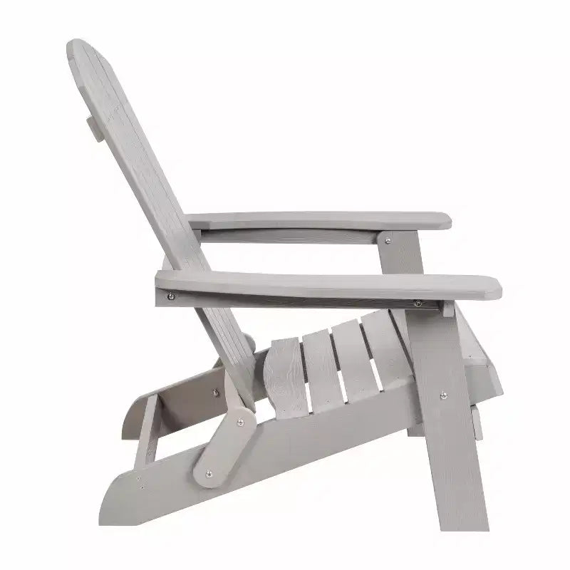 Flash Furniture 2 Pack Charlestown All-Weather Poly Resin Folding Adirondack Chairs with Side Table