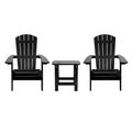 Flash Furniture 2 Pack Charlestown All-Weather Poly Resin Folding Adirondack Chairs with Side Table