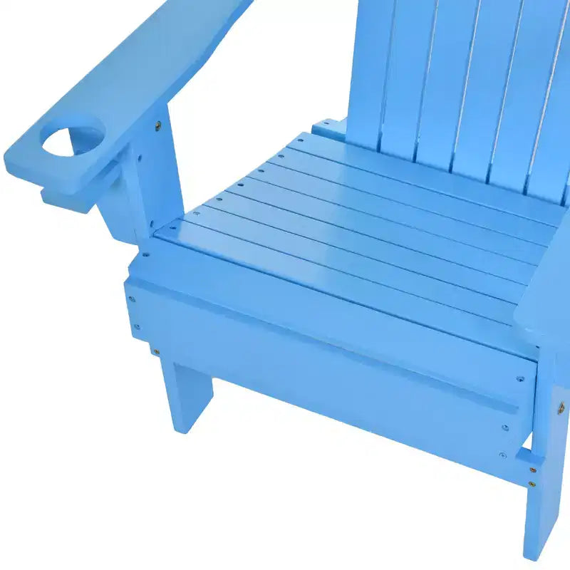 Outsunny Oversized Adirondack Chair, Outdoor Fire Pit and Porch Seating, Classic Log Lounge w/ Built-in Cupholder for Patio, Backyard