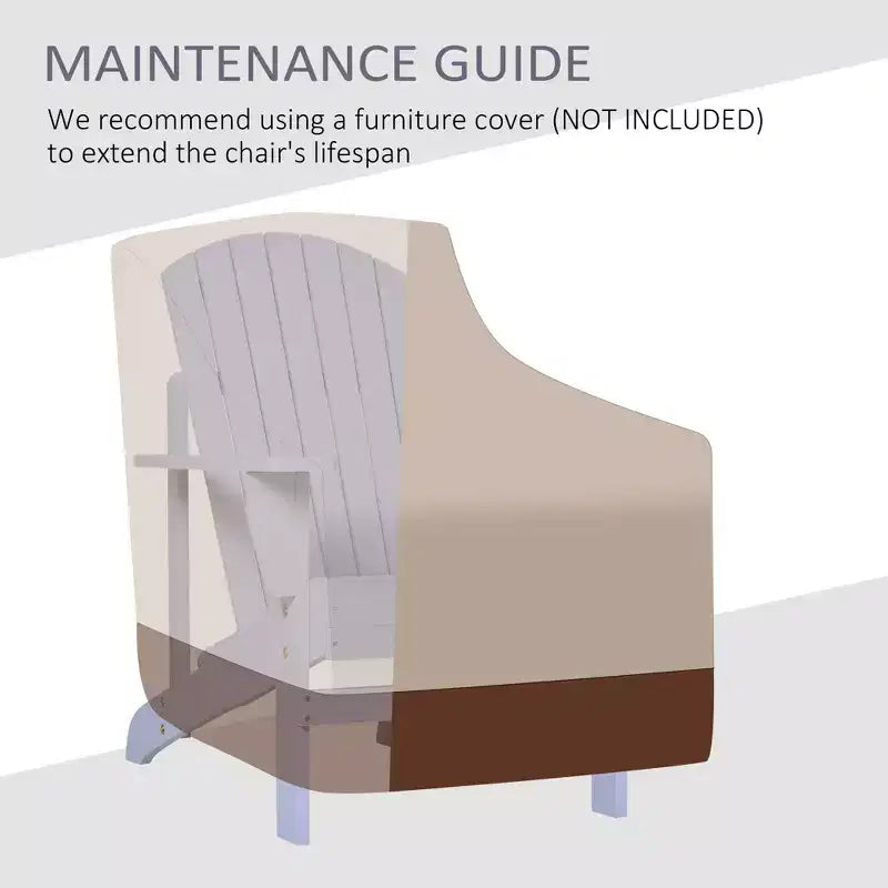 Outsunny Oversized Adirondack Chair, Outdoor Fire Pit and Porch Seating, Classic Log Lounge w/ Built-in Cupholder for Patio, Backyard