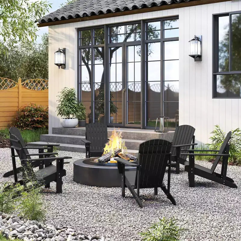 Outsunny Oversized Adirondack Chair, Outdoor Fire Pit and Porch Seating, Classic Log Lounge w/ Built-in Cupholder for Patio, Backyard