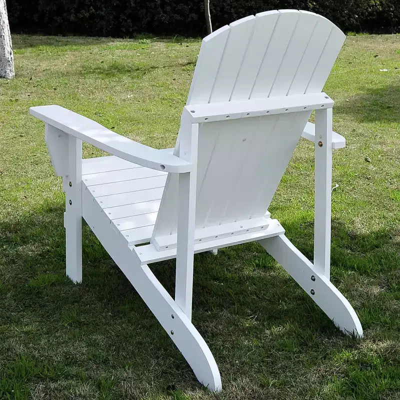 Outsunny Oversized Adirondack Chair, Outdoor Fire Pit and Porch Seating, Classic Log Lounge w/ Built-in Cupholder for Patio, Backyard
