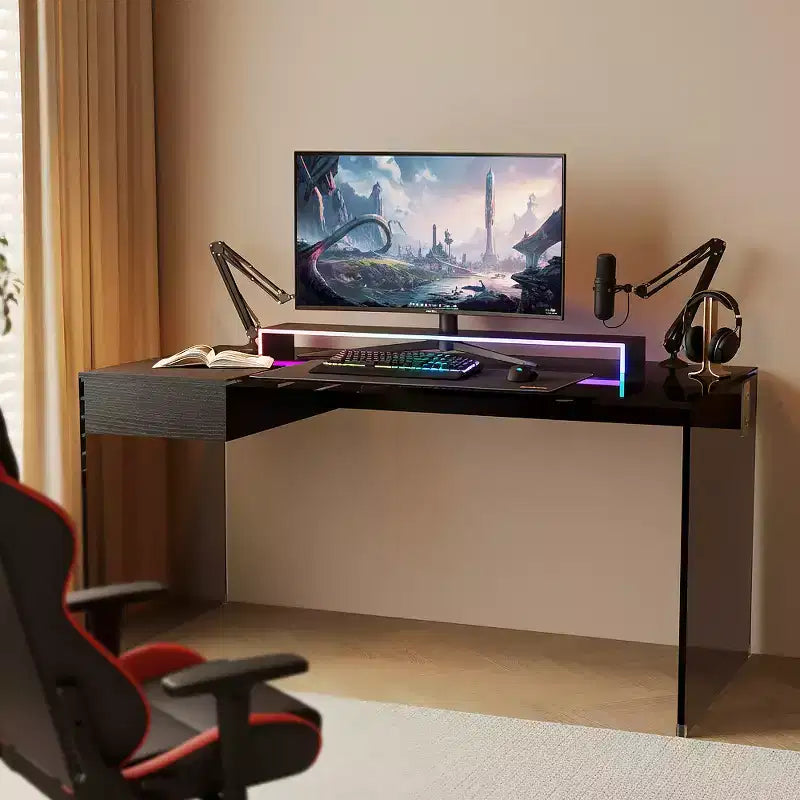 Luck Live Modern 53.14-inch Tempered glass desk