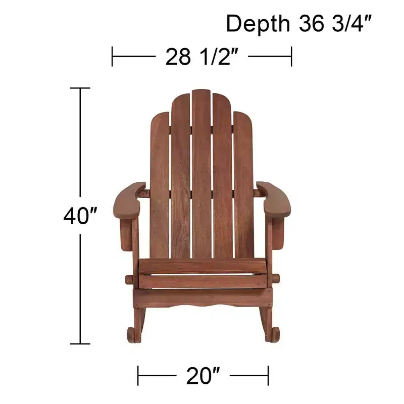Teal Island Designs Chandler Dark Natural Adirondack Rocking Chairs Set of 2