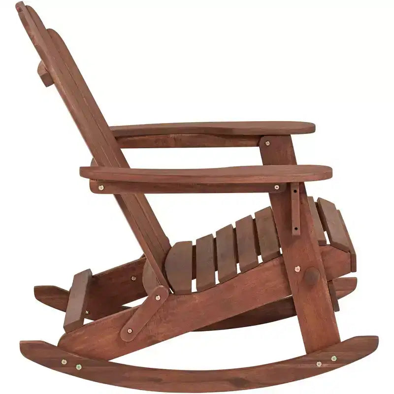 Teal Island Designs Chandler Dark Natural Adirondack Rocking Chairs Set of 2