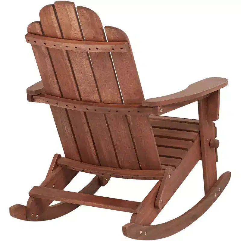 Teal Island Designs Chandler Dark Natural Adirondack Rocking Chairs Set of 2