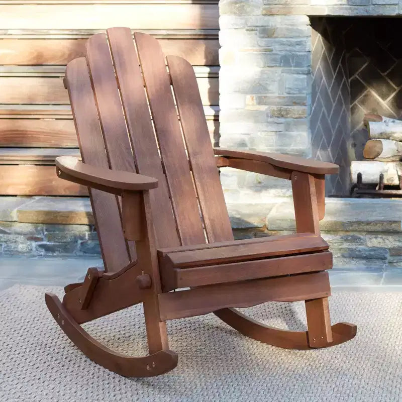 Teal Island Designs Chandler Dark Natural Adirondack Rocking Chairs Set of 2