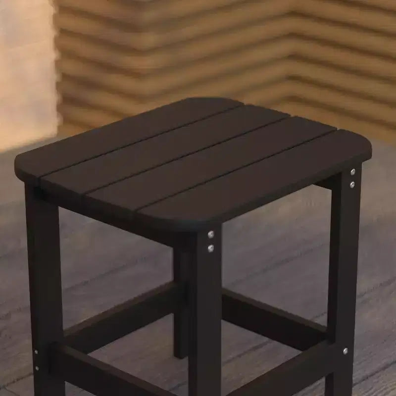 Merrick Lane Poly Resin Indoor/Outdoor All-Weather Adirondack Side Table