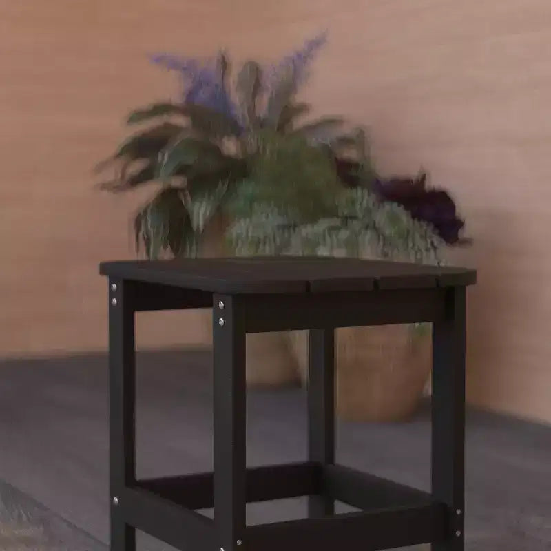 Merrick Lane Poly Resin Indoor/Outdoor All-Weather Adirondack Side Table