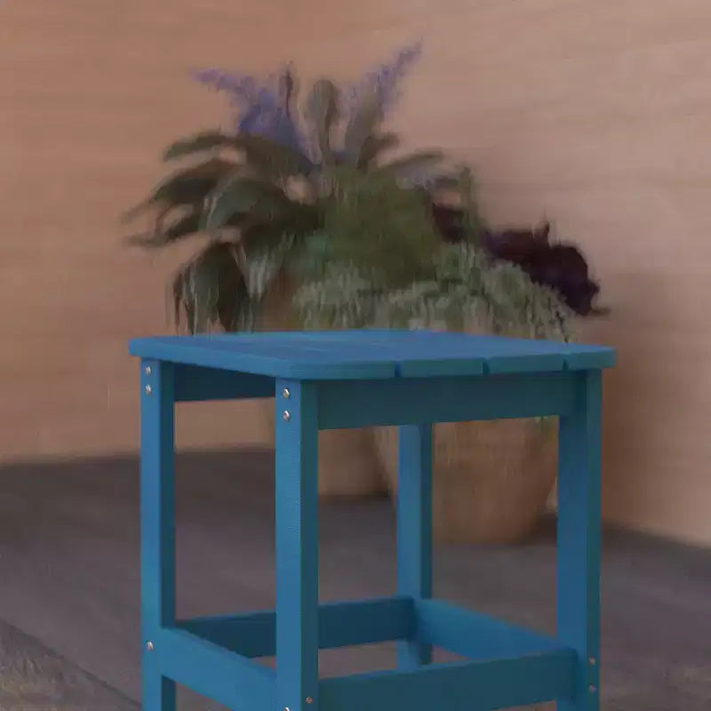Merrick Lane Poly Resin Indoor/Outdoor All-Weather Adirondack Side Table