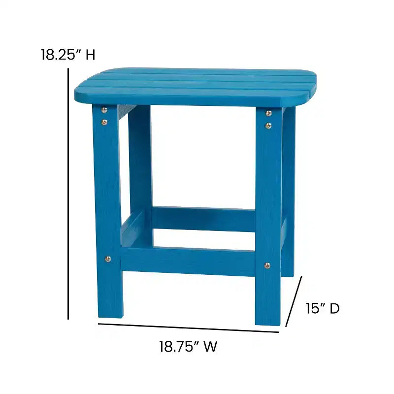 Merrick Lane Poly Resin Indoor/Outdoor All-Weather Adirondack Side Table