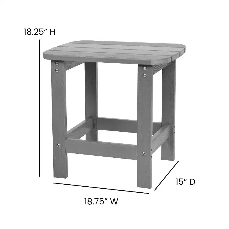 Merrick Lane Poly Resin Indoor/Outdoor All-Weather Adirondack Side Table