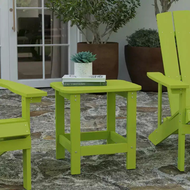 Merrick Lane Poly Resin Indoor/Outdoor All-Weather Adirondack Side Table