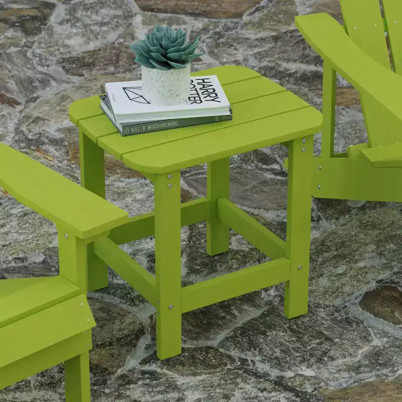 Merrick Lane Poly Resin Indoor/Outdoor All-Weather Adirondack Side Table