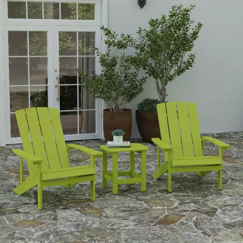 Merrick Lane Poly Resin Indoor/Outdoor All-Weather Adirondack Side Table