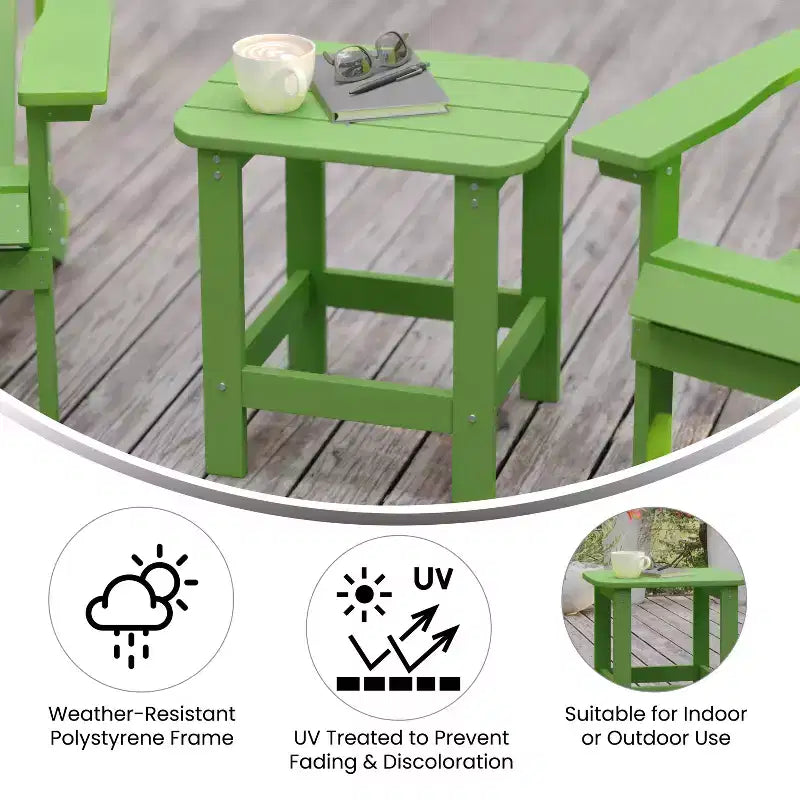 Merrick Lane Poly Resin Indoor/Outdoor All-Weather Adirondack Side Table