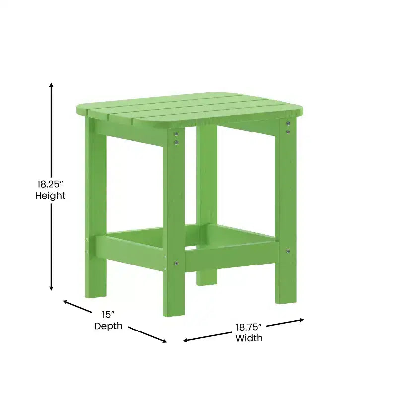 Merrick Lane Poly Resin Indoor/Outdoor All-Weather Adirondack Side Table