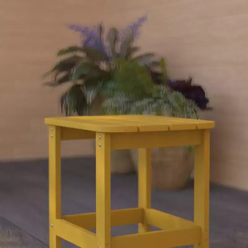 Merrick Lane Poly Resin Indoor/Outdoor All-Weather Adirondack Side Table