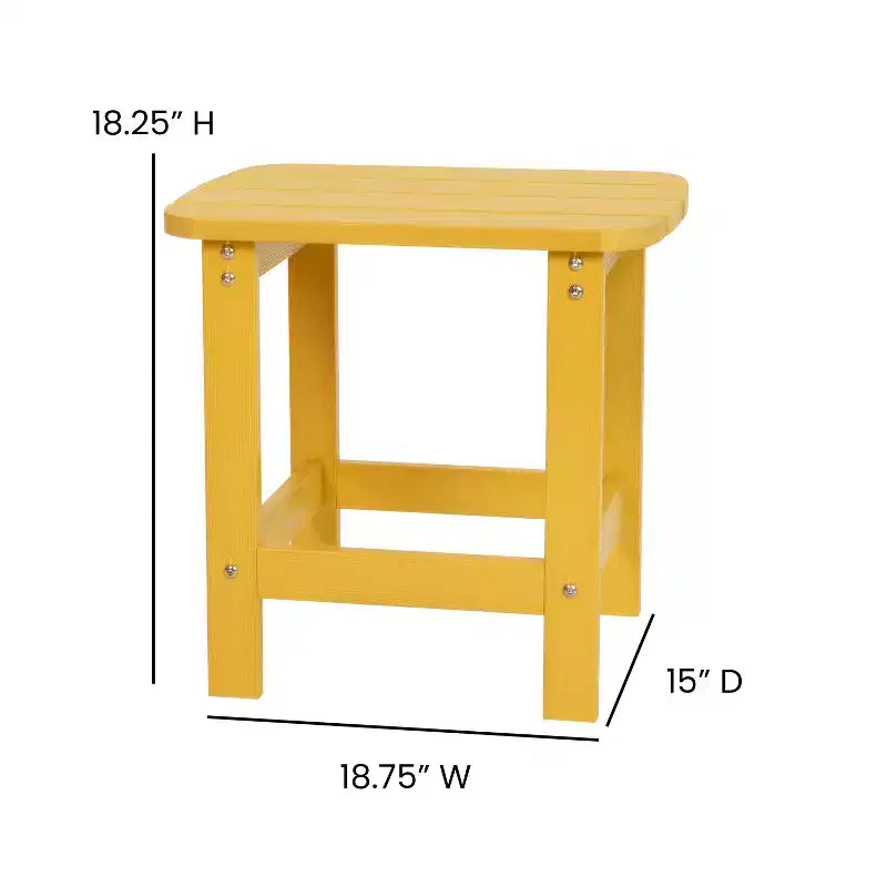 Merrick Lane Poly Resin Indoor/Outdoor All-Weather Adirondack Side Table