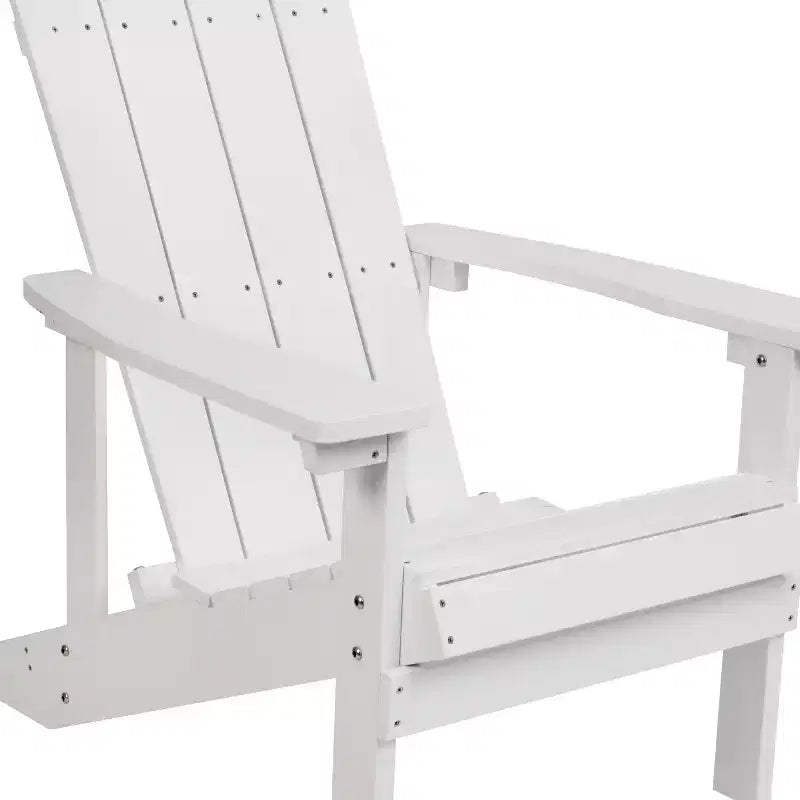 Merrick Lane All-Weather Poly Resin Wood Adirondack Chair in White