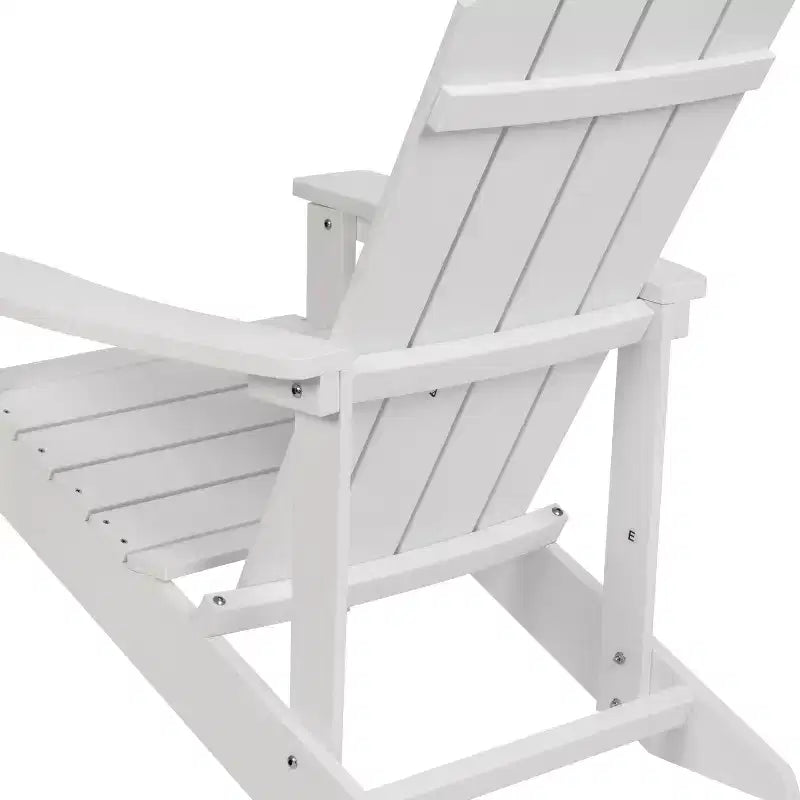 Merrick Lane All-Weather Poly Resin Wood Adirondack Chair in White