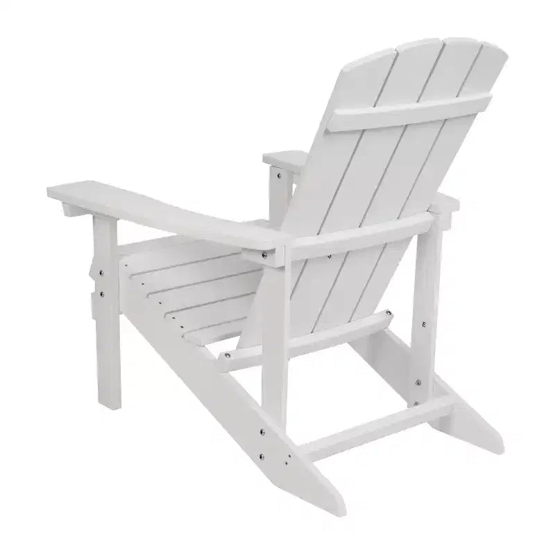 Merrick Lane All-Weather Poly Resin Wood Adirondack Chair in White