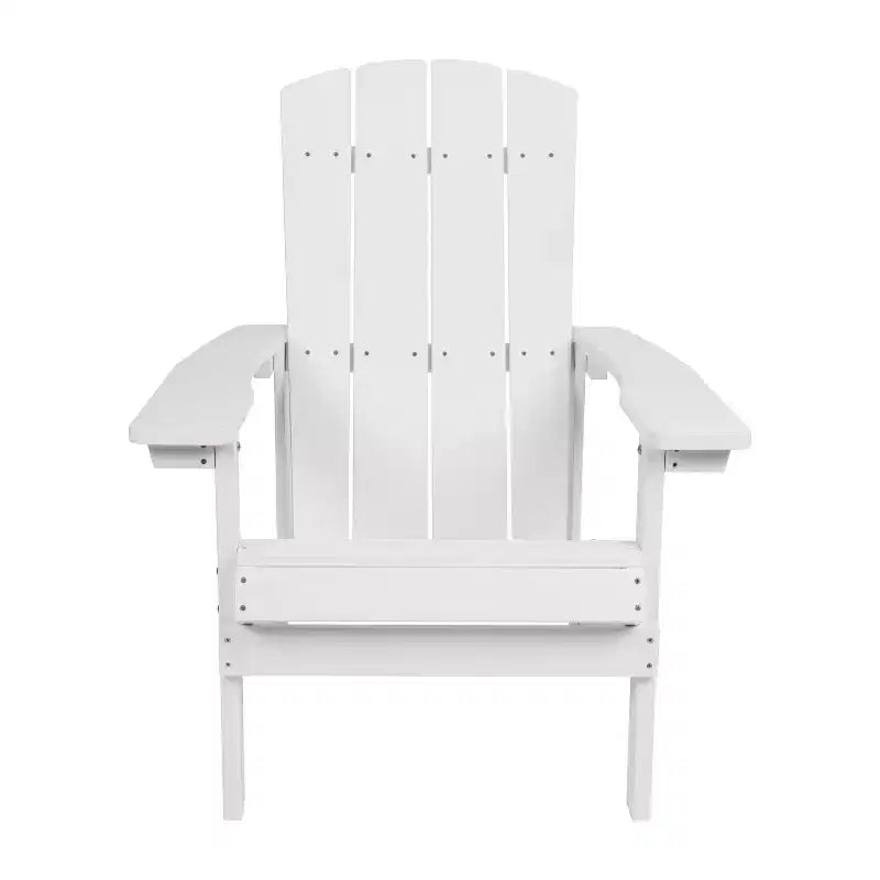 Merrick Lane All-Weather Poly Resin Wood Adirondack Chair in White