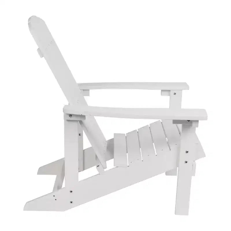 Merrick Lane Set of 2 All-Weather Adirondack Patio Chairs with Matching Side Table