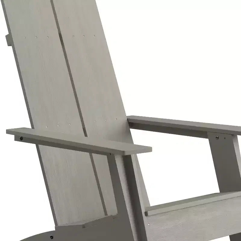 Flash Furniture Sawyer Modern All-Weather Poly Resin Wood Adirondack Chair