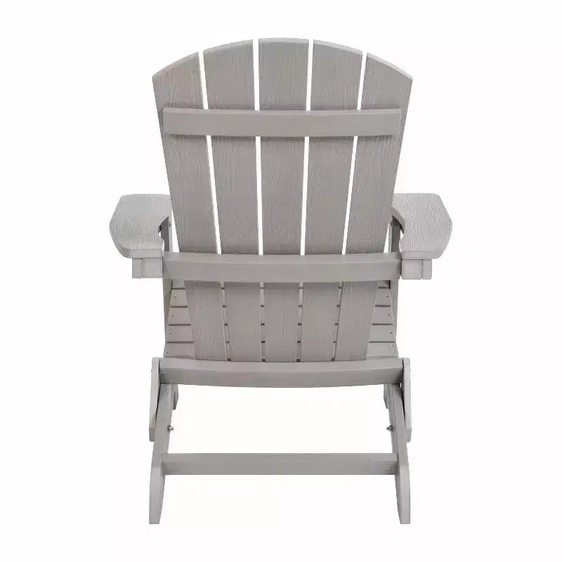 Merrick Lane Set of 4 Poly Resin Folding Adirondack Lounge Chair - All-Weather Indoor/Outdoor Patio Chair