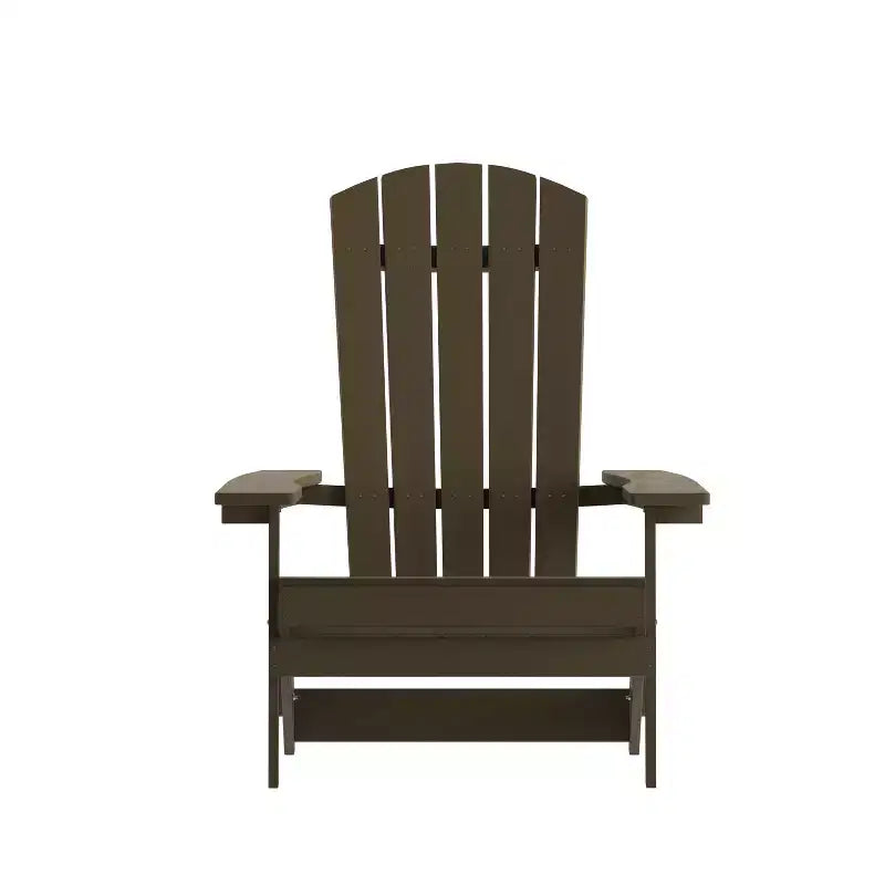 Merrick Lane Set of 4 Poly Resin Folding Adirondack Lounge Chair - All-Weather Indoor/Outdoor Patio Chair