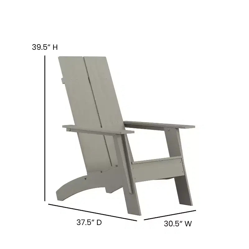 Merrick Lane Set of 4 Modern All-Weather Poly Resin Wood Adirondack Chairs