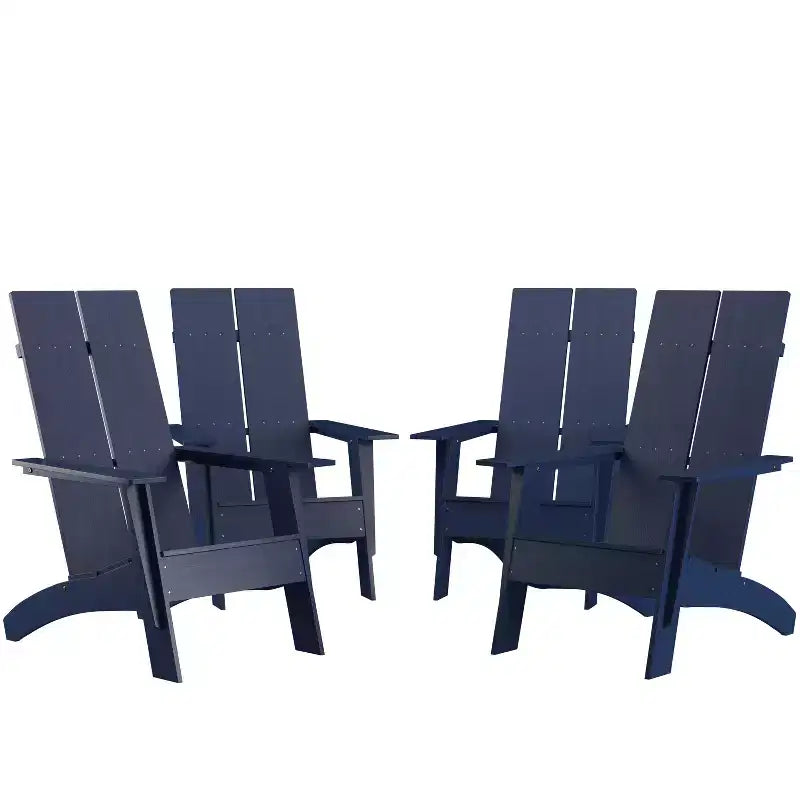 Merrick Lane Set of 4 Modern All-Weather Poly Resin Wood Adirondack Chairs