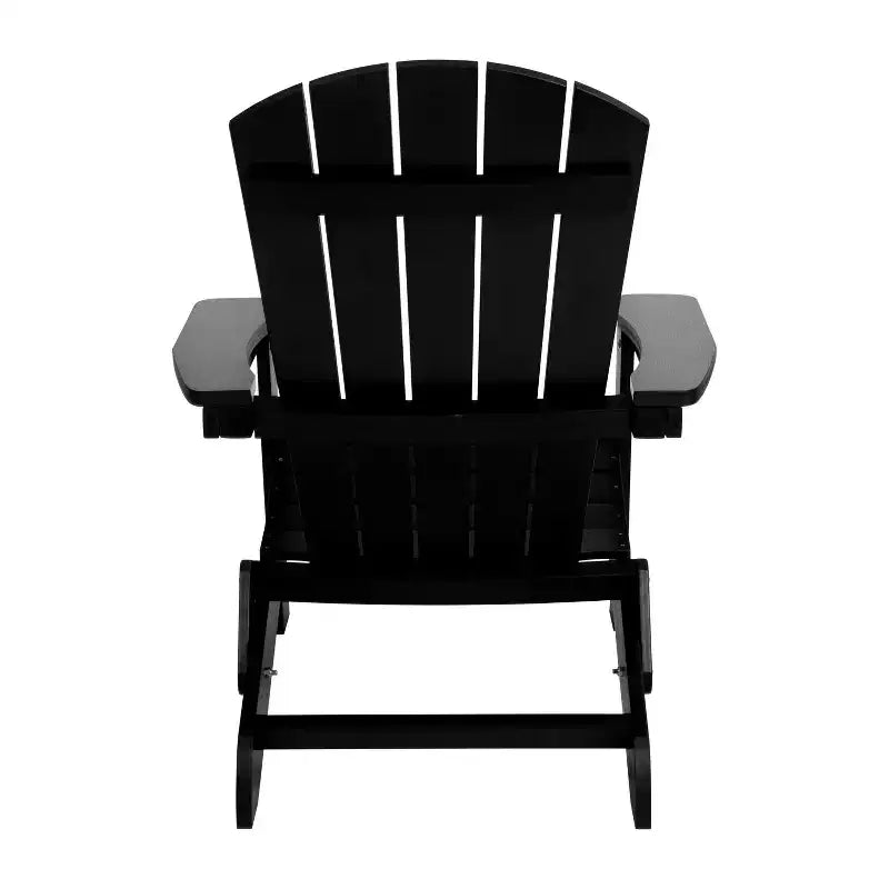 Merrick Lane Set of 2 Poly Resin Folding Adirondack Lounge Chair - All-Weather Indoor/Outdoor Patio Chair