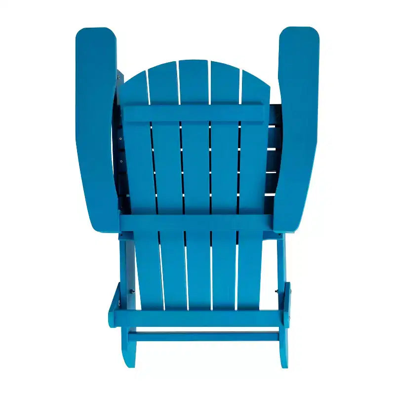 Merrick Lane Set of 2 Poly Resin Folding Adirondack Lounge Chair - All-Weather Indoor/Outdoor Patio Chair
