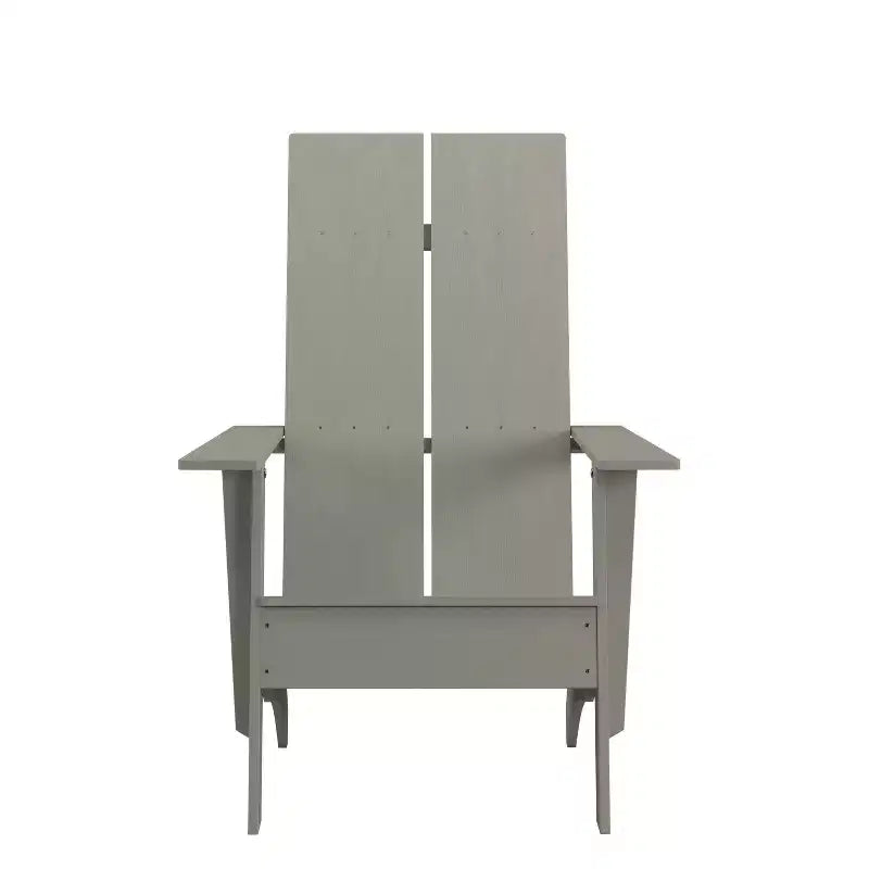 Merrick Lane Modern 2 Slat Back All-Weather Poly Resin Wood Adirondack Chair